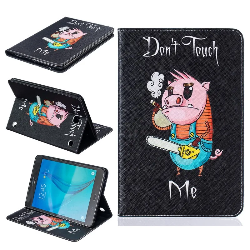 For Samsung Galaxy Tab A 8.0 SM-T355 T350 Case Kids Butterfly Flower Bear Cartoon Wallet  PU Leather Back Silicon Tablet Cover (25)