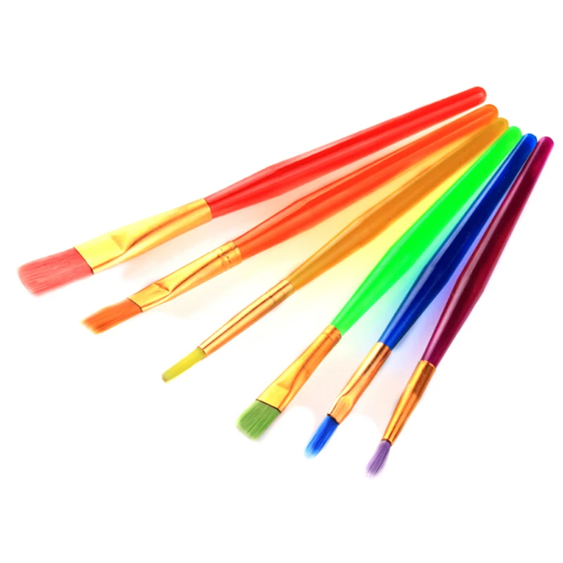 High Quality 6 Pcs/Set Art Painting Brushes Acrylic Watercolor Artist Oil Paint Brush Painting Supplies