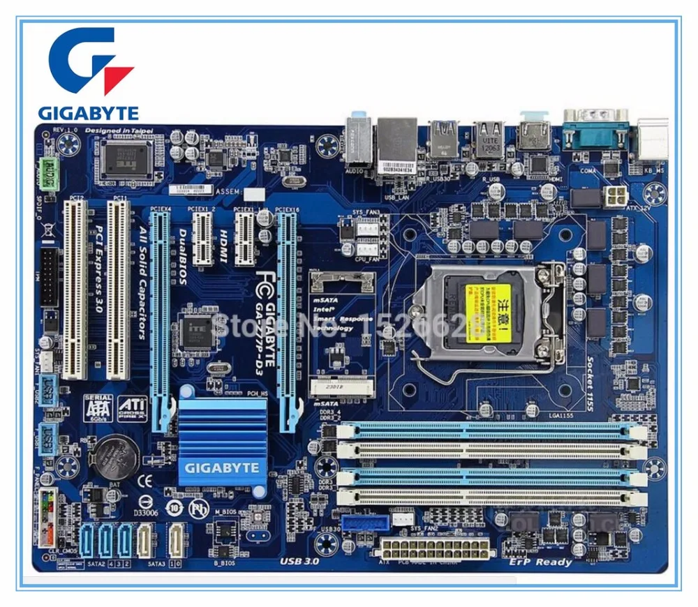 

Free shipping original motherboard for Gigabyte GA-Z77P-D3 DDR3 LGA1155 boards Z77P-D3 32GB Z77 desktop motherboard