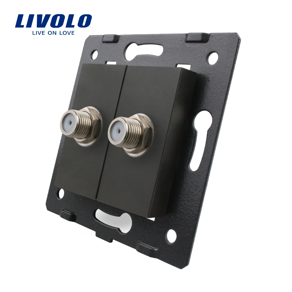 Eu Standard Socket Accessory For Diy Products,the Base Of Socket Double Satv Plug Socket Black