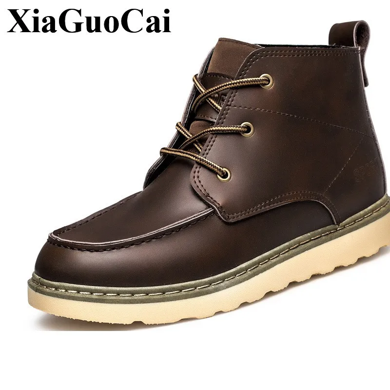 Новая обувь Мужские зимние сапоги меховые теплые из искусственной кожи на