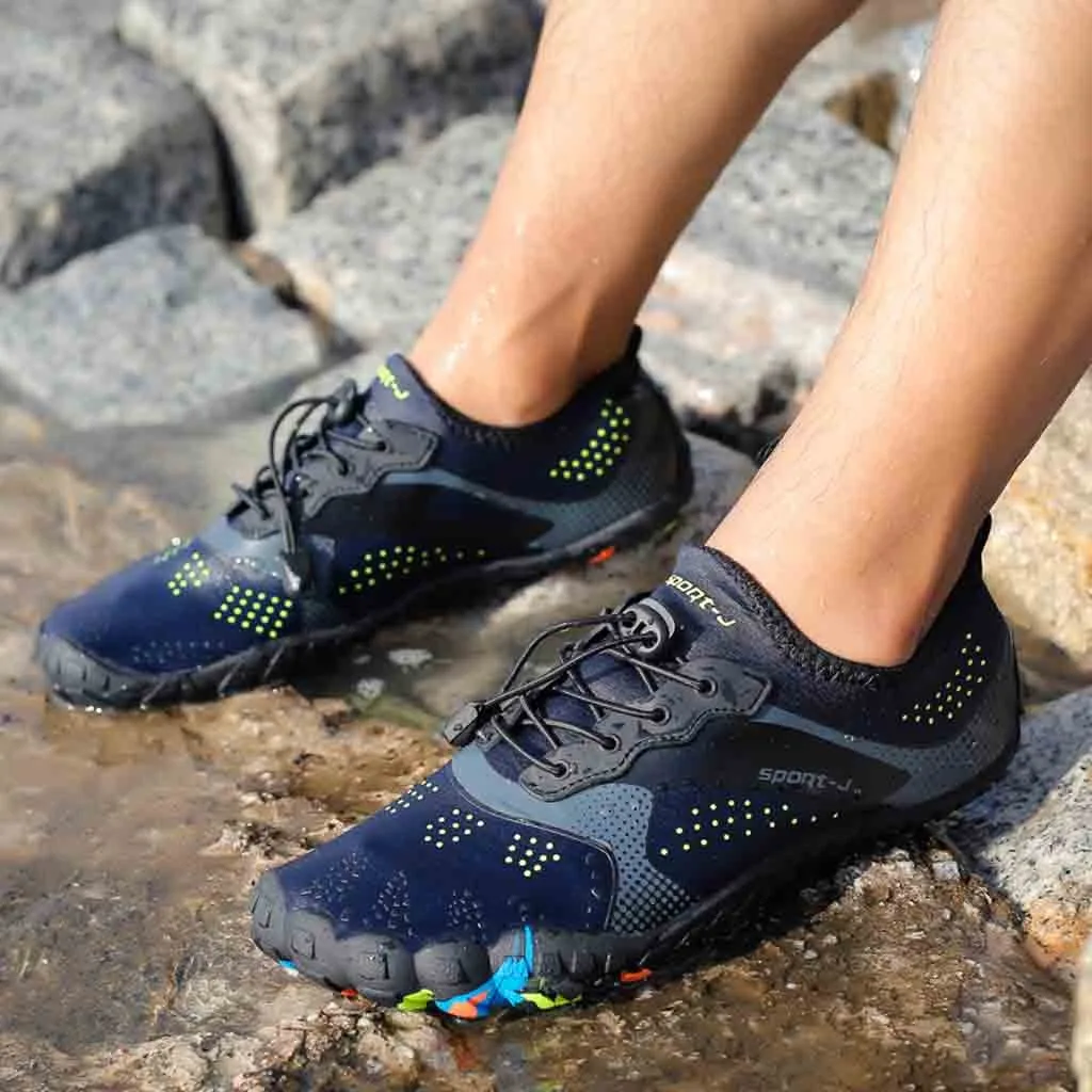 Мужская быстросохнущая водонепроницаемая обувь для бассейна, пляжа, плавания, шнурок, обувь для дайвинга, летняя обувь для воды, дышащая обувь# XTN - Цвет: Синий