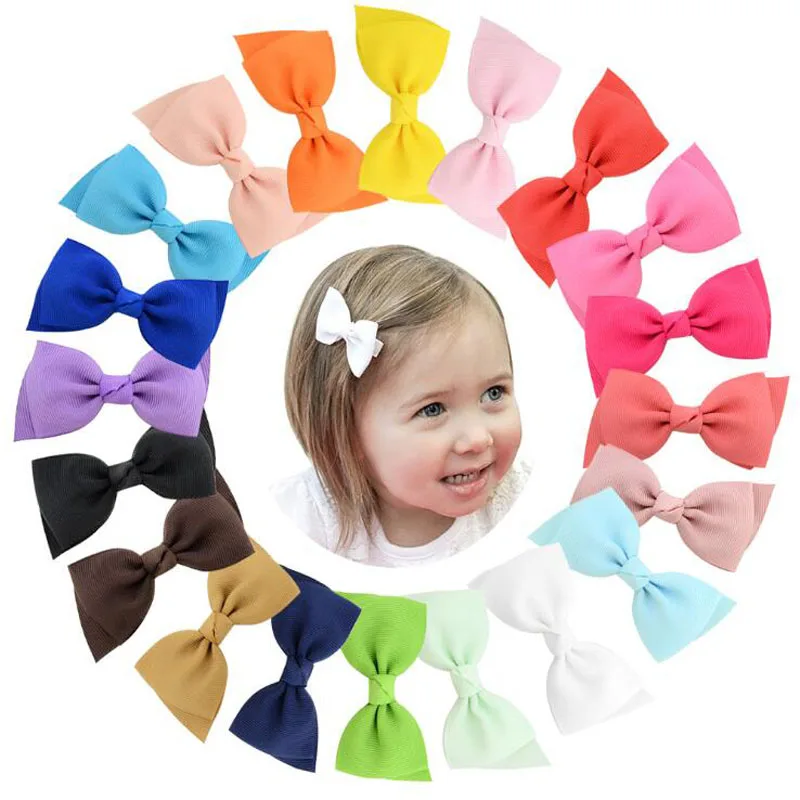 

(40 pieces/lot) Wholesale 3 inch Double-deck Bowknot Hairpin For Girls 20 Colors Handmade Hair Clips Kids Baby Hair Accessories