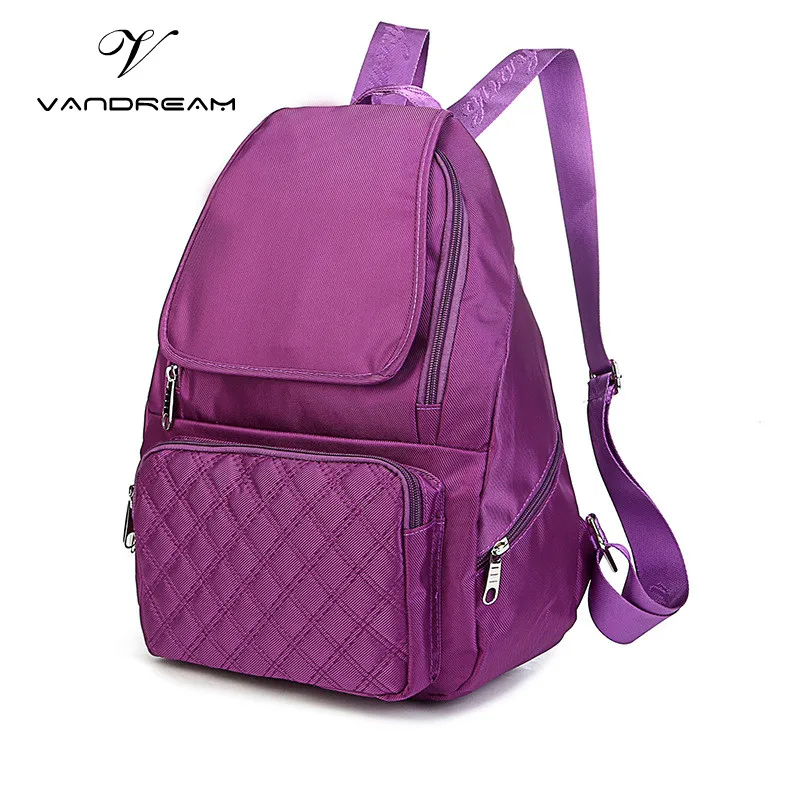 2017 Women Pretty Backpack Waterproof Nylon Lady Women s Daypacks Female Casual Travel Shoulder Solid Candy