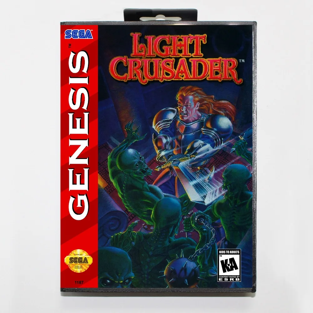 Новый 16 бит MD игровой карточный светильник crusader с розничной коробкой для системы