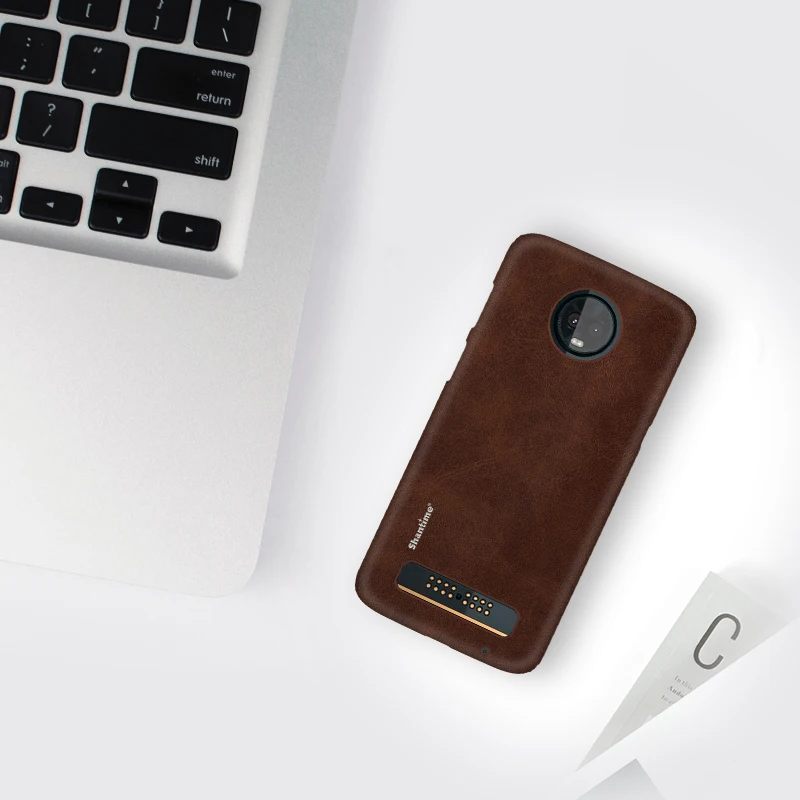 Brown Роскошный Винтажный чехол из искусственной кожи для Motorola Moto Z3 Play, чехол для телефона Motorola Moto Z3, чехол в деловом стиле - Цвет: Brown
