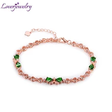 Loverjewelry женский браслет 18 К розовое золото алмазный камень цаворит груша огранка 4x5 мм Ювелирные изделия