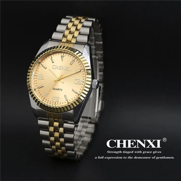 CHENXI Лидирующий бренд часы женские кварцевые часы для женщин и мужчин Простой циферблат влюбленных Кварцевые модные наручные часы для отдыха Relogio Feminino