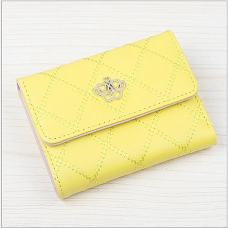 

2019 Women Wallet Purses Plaid PU Leather Short Wallets Hasp Phone Bag Money Coin Pocket Card Holder Female Purse