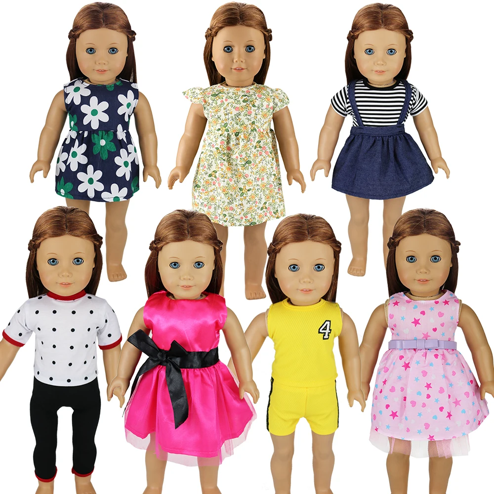 

New Handmade 7 items/lot Dolls Accessories 43 cm Our generation doll clothes For 18 Inch Baby Doll Girl Toy for kids DIY Present