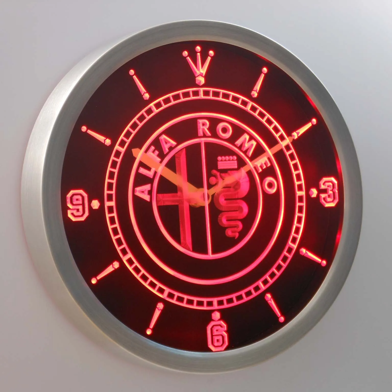 Nc0172 orologio da parete a LED con insegne al Neon Alfa Romeo|wall  clock|led wall clockclock wall clock - AliExpress