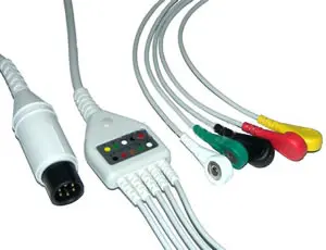 

one-piece 5ld ecg cable ,snap