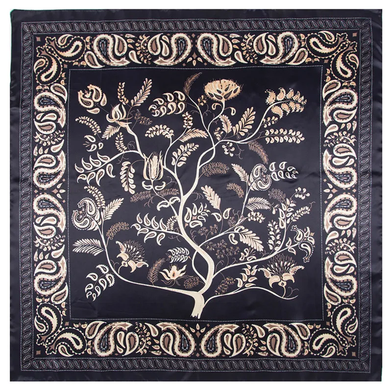Karyneckholm Achat Nouveau Design Paisley Foulard De Soie Pour Dames Mode Hijab Chale Marque Echarpe Carre Tete Echarpes Wraps Bandana Les Femmes Pas Cher En Ligne