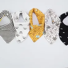 (1PCS ONLY) High quality cotton baby bibs Burp Cloths Fashion Animal Print baby bandana bibs dribble bibs