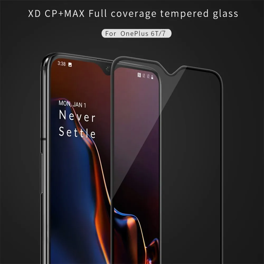 for Oneplus 7T стекло NILLKIN XD+ Антибликовая Защита экрана для For Oneplus 7 6T one plus 7T 3D защитное закаленное стекло - Цвет: Black