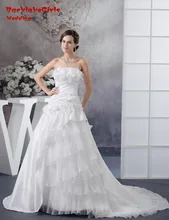 BacklakeGirls 2017 Bride Gown Chiffon And Satin Sleeveless Custom Made Court Train Wedding Dress Casamento