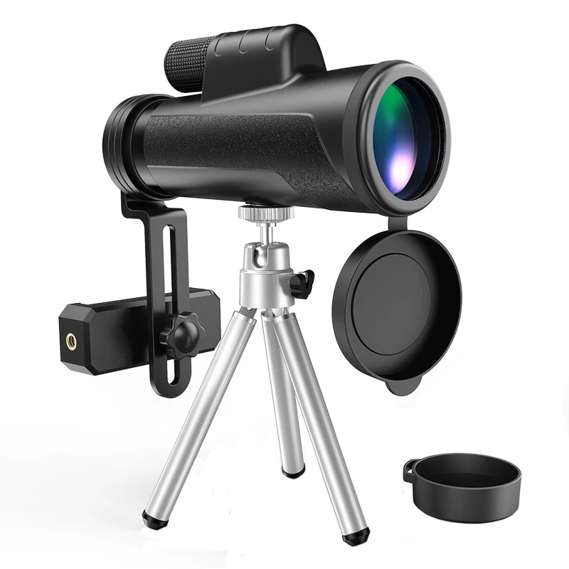 

Telescope for Phone 12x50 Monocualr Set Black HD Wateproof Optical Monoculars Outdoor Camp Hunting Hiking Telescopes with Tripod