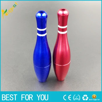 

120pcs/lot fashion mini shaped portable metal pipe 8cm bowling portable filter reggae smoking pipe gifts promotion