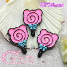 Прорезиненный плоский медведь леденцы конфеты кабошон для украшения 18*26 мм 50 шт./лот