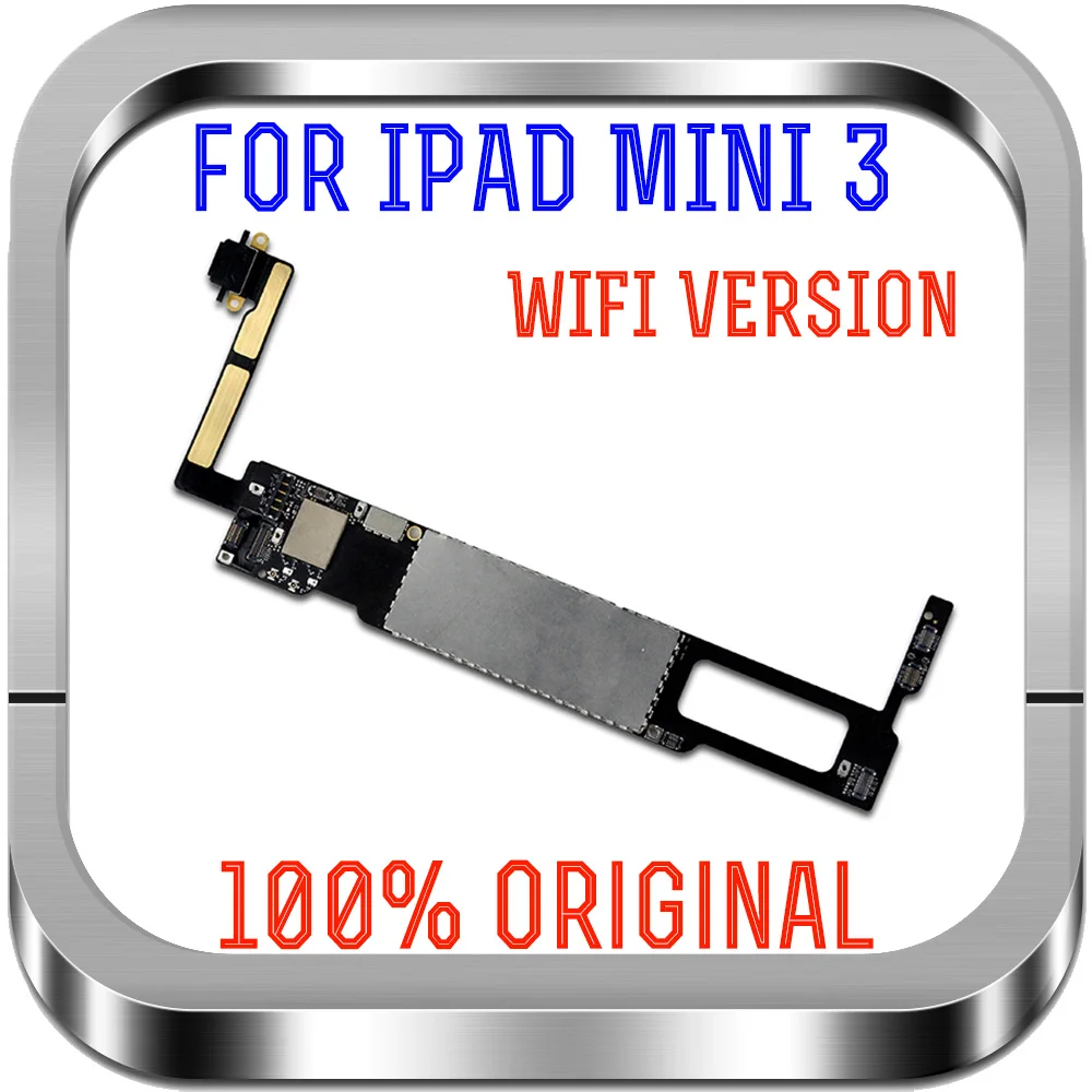Для материнской платы iPad mini 3 логическая плата Wifi разблокирована для iPad mini 3 материнская плата с чипами без сенсорного ID 16/64/128 gb