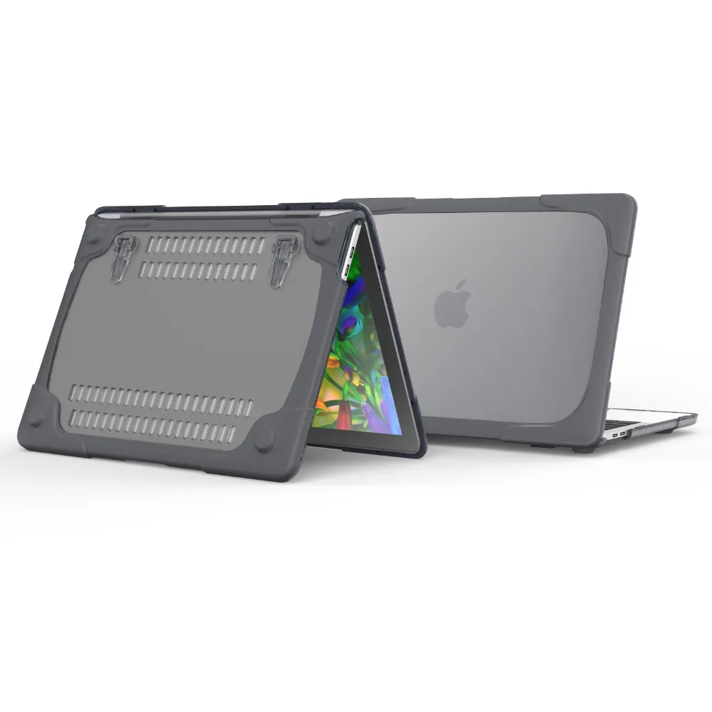 Newest Shockproof Laptop case cover for macbook pro 13 case,Foldable Stand Shell for macbook pro 13 case touch bar a1707 a1708 a14662-2 (13)