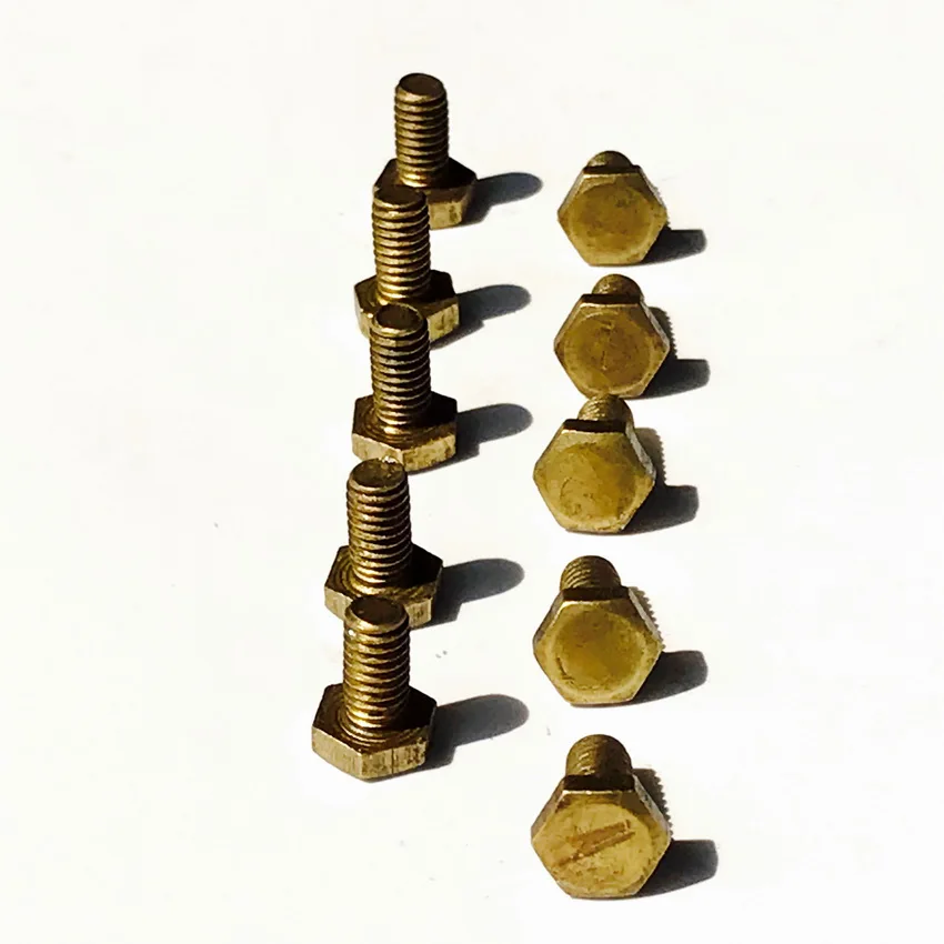 Free shipping of 10PCS of Copper Hexagon Socket Head Cap Screw Brass Screw M4*6/8/10/12/16/18/20