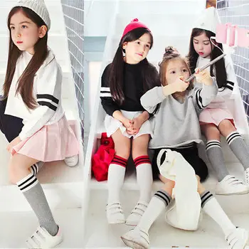 

Toddlers Kids Girls Infant Sports School Stripes Cotton Stocking Over Knee Winter Warm Stockings Cotton Stripes School