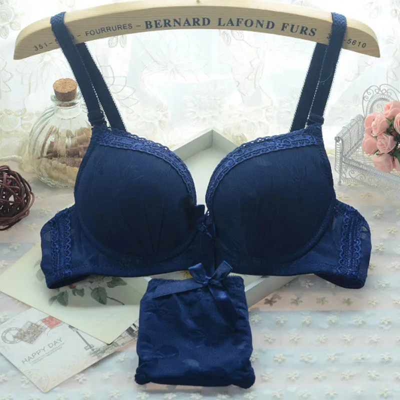 

2018burst models Japanese girls small chest gather bra lace cute student underwear bra set 225 #