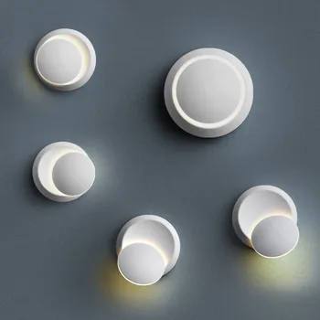 

Creative Wall Sconce Modern Round LED Wall Lamp Rotation Bedside Wall Light Lunar Eclipse Wall Mounted Lighting Fixture