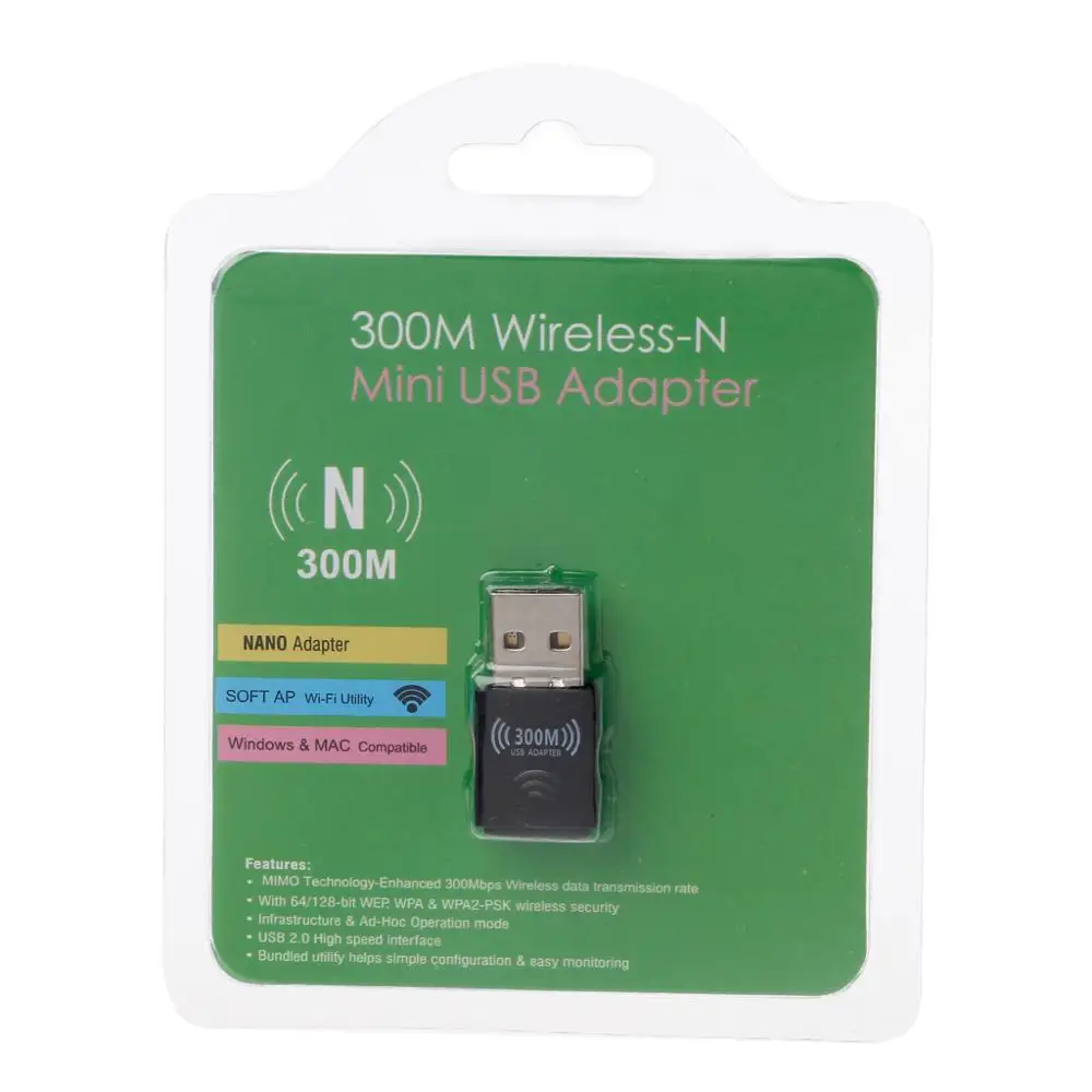 Antenna 300Mbps USB Mini Wireless Network LAN Adapter Card WIFI 802.11n//g//b