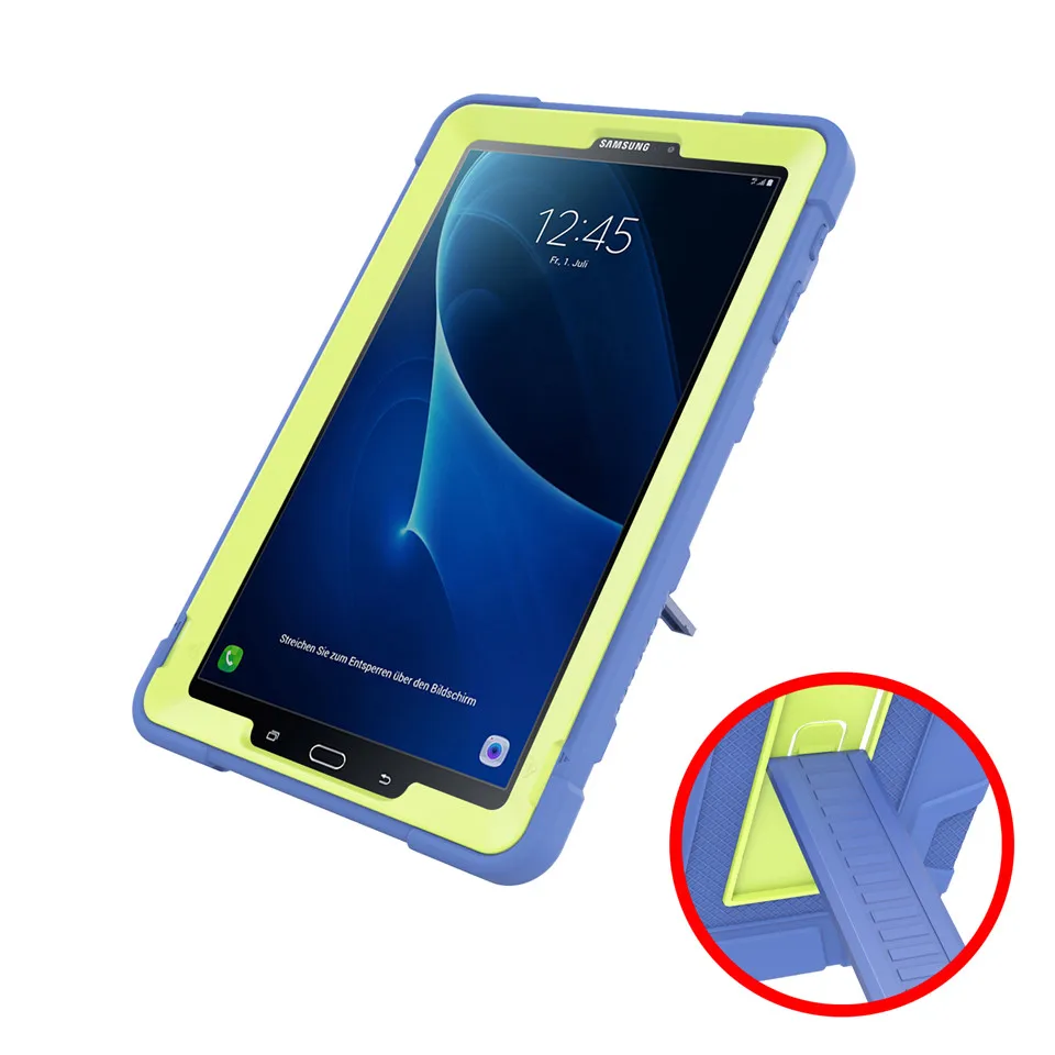 Противоударный Броня твердой резины Kickstand Защитный чехол для Samsung Galaxy Tab 10,1 ''T580 T585 силиконовые сверхмощный прочный