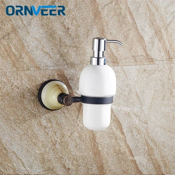

Free Shipping Luxury Wall Mounted Liquid Soap Dispenser With ceramic Container bottle Bathroom products high Quality