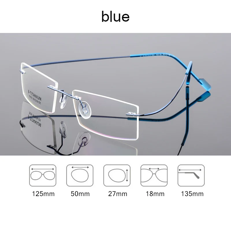 Память титана легкие гибкие без оправы очки Оптические очки оправа компьютерная оправа с прозрачными линзами Z5018