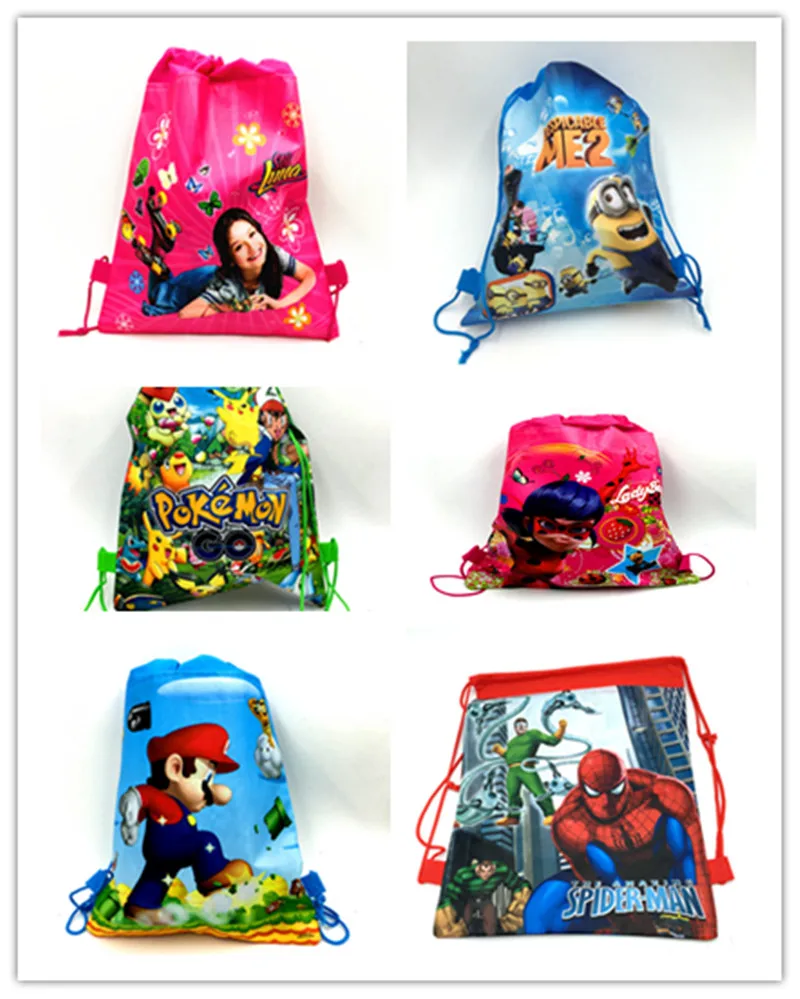 1 шт./лот сумки Pokemon Go детские дорожные школьные сумки Детские вечерние рюкзаки с застежкой-шнурком 27*36 см вечерние подарочные сумки