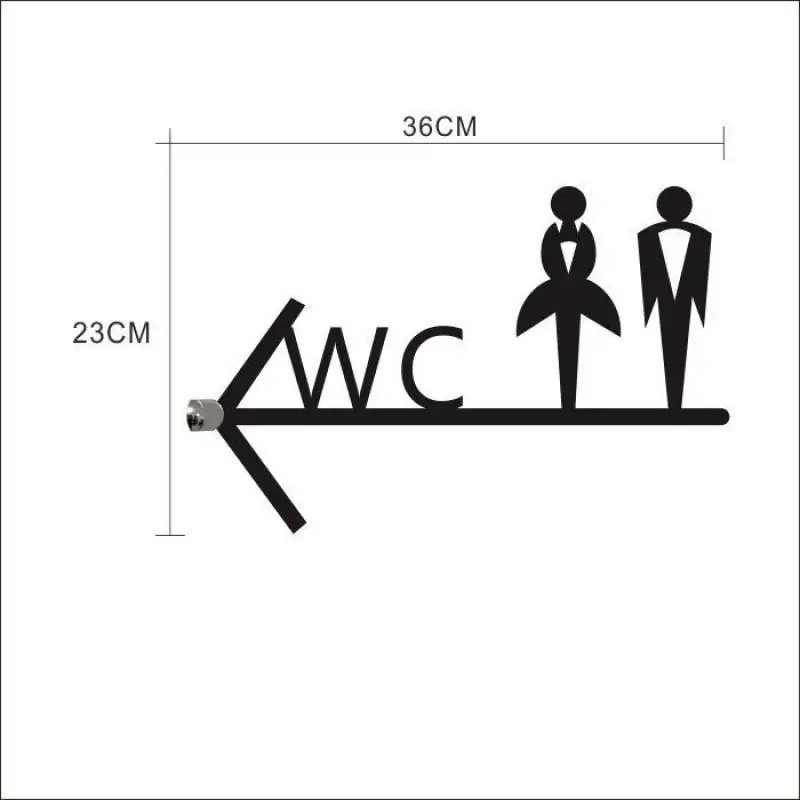 Индивидуальные мужские и женские знак на дверь ванной комнаты WC буквы настенное крепление креативная подвесная вывеска двухсторонняя направляющая панель для унитаза - Цвет: B