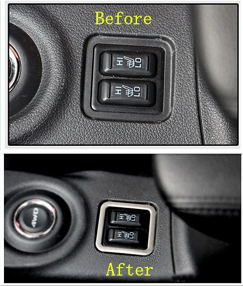 Car-seat-heating-button-decorative-cover-trim-For-Mitsubishi-Outlander-2013-2014
