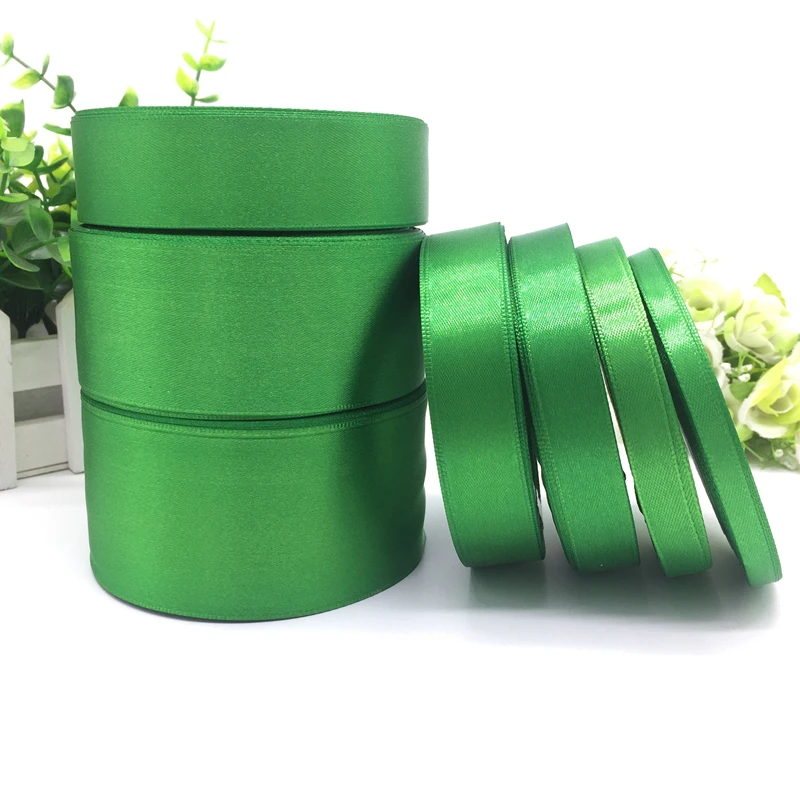 

25 Yards 6 10 15 20 25 38 50mm Green Silk Satin Ribbon For Wedding Party Decoration Invitation Card Gift Wrapping Christmas