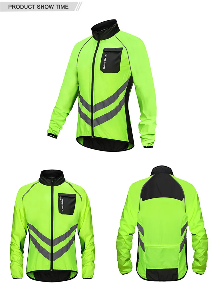 WOSAWE Светоотражающая ветрозащитная Куртка Jaqueta Corta Vento дышащая велосипедная MTB ветрозащитная куртка с длинным рукавом