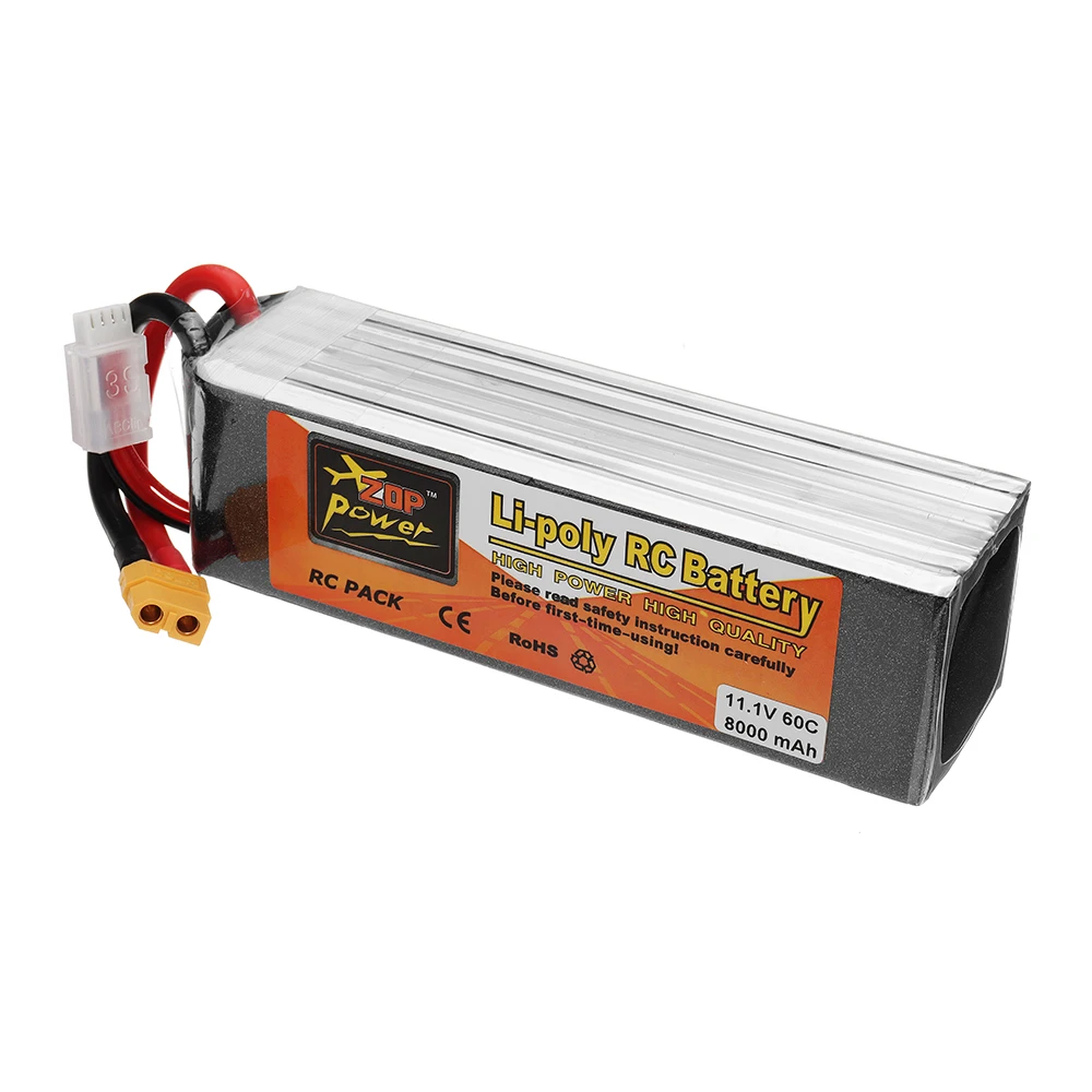 ZOP POWER 11,1 V 8000mAh 60C 3S Lipo аккумуляторная батарея с разъемом XT60 для RC моделей рамка запасная часть Accs