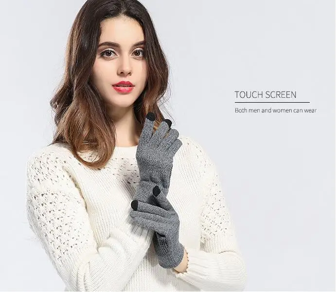 Серый Модный сенсорный экран перчатки мобильный телефон перчатки для смартфонов вождения экран перчатки подарок для мужчин женщин зимние