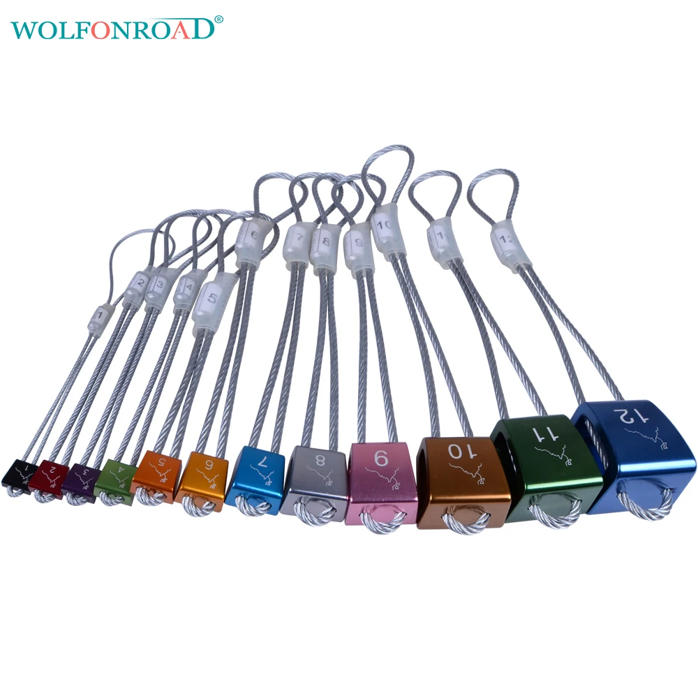 

WOLFONROAD 12 pcs Rock Climbing Stopper Fixed Point Climbing Nuts Rock Plug Anti Fall Device Climbing Accessory L-XDQJ-42