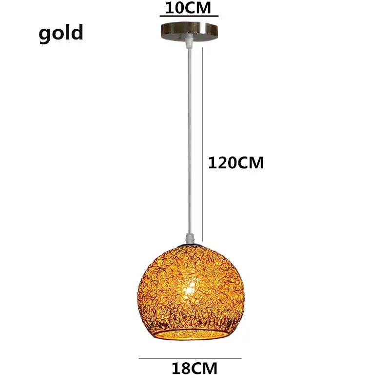 Современный светодиодный светильник 18 см с разноцветными шариками, металлический подвесной светильник, подвесной светильник в скандинавском кофейне для гостиной, столовой, бара, спальни - Цвет корпуса: gold