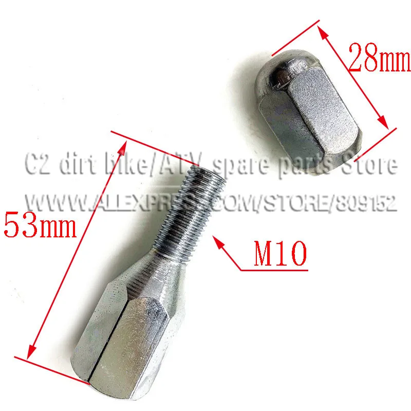Atv accessories quad aluminum rim 10" 12" 14"wheel screw 10mm M10*1.25