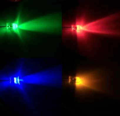 

F3 100PCS 3MM Direct-insert LED light red, white, blue, yellow, green. Light-emitting Diode Full range (Short foot long 16-18mm)