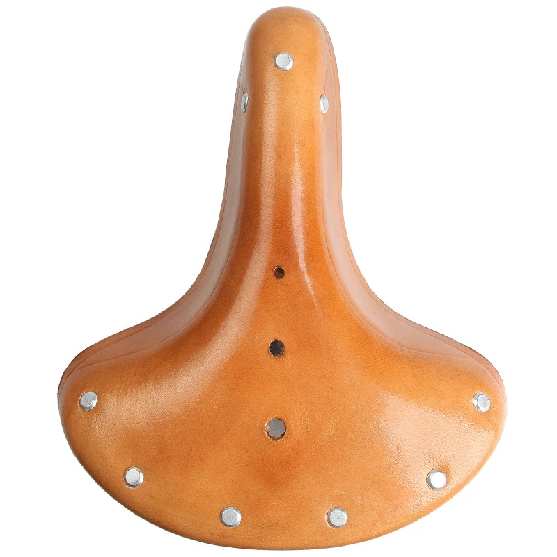 

1* Leather Bicycle Retro Genuine Cowhide Cycling Saddle Seat With Springs Brown