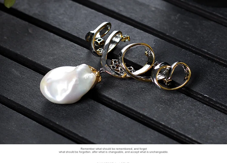 Vintage Wholesale New S925 Sterling Silver Natural Pearl Baroque Original Design High-end Lady Pendant