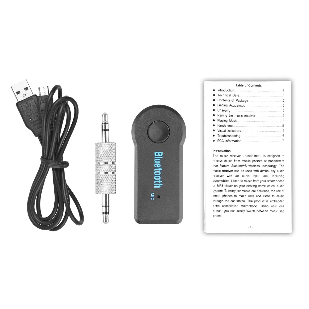 USB Wireless Bluetooth 3.5mm AUX Audio Stereo Music Home Car Receiver Adapter