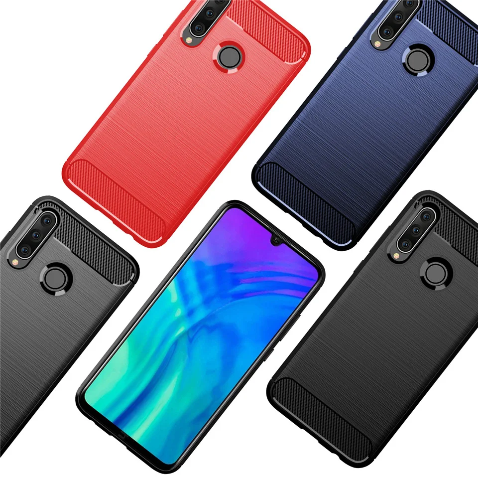 Чехол для Huawei Honor 20 Pro силиконовая задняя крышка бампер из углеродного волокна
