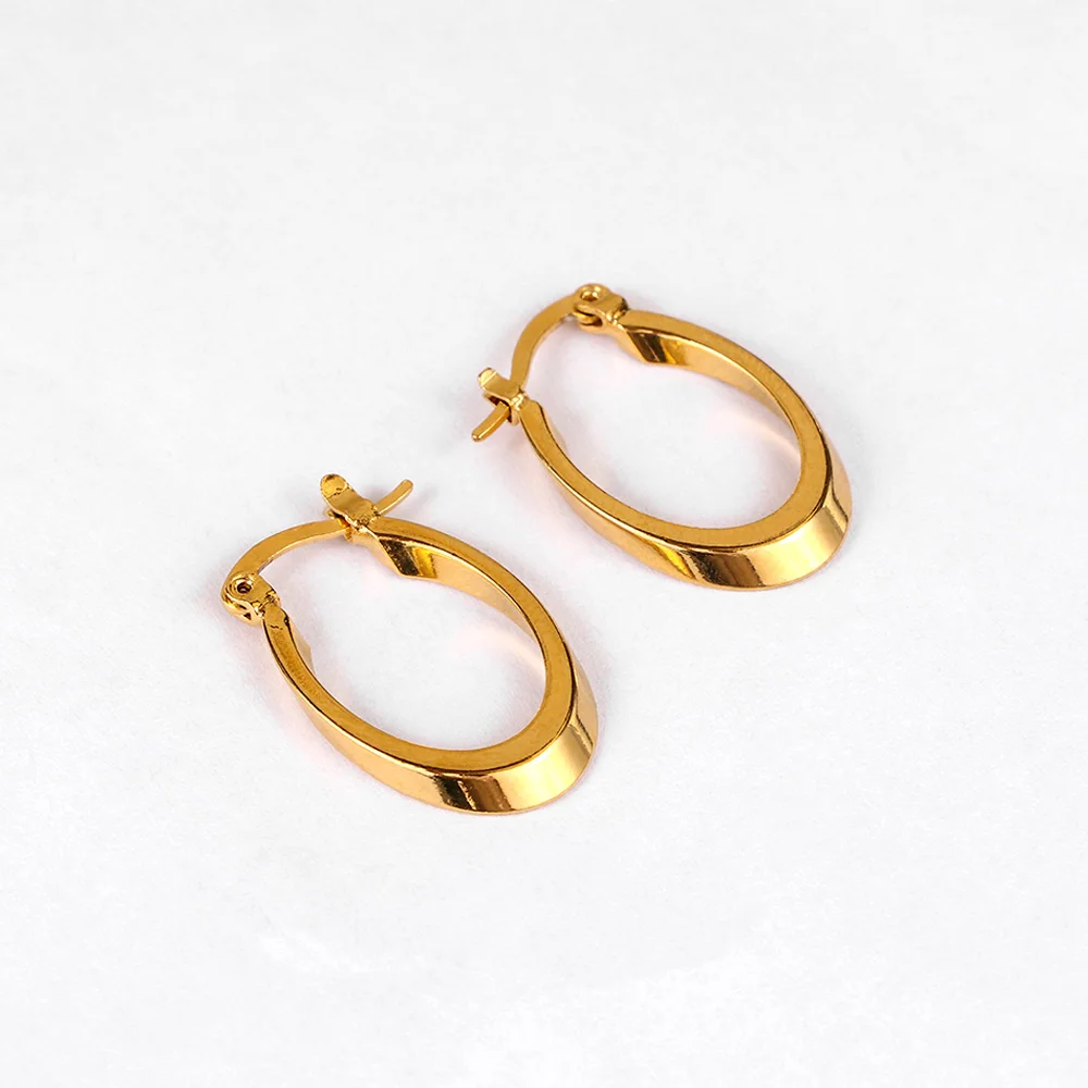 

1 pair Chinese Retro Style Classic Irregular Plating Exaggerated Gold Oval-shaped Earrings Jewelry Accessories boucle d'oreille