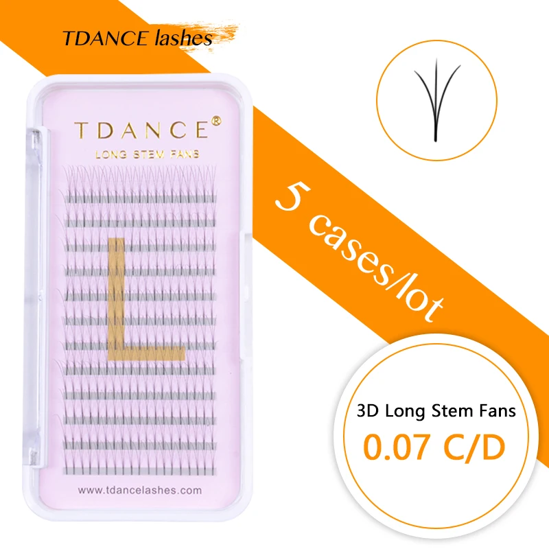 TDANCE 5 шт./лот наращивание ресниц Длинные Стволовые предварительно сделанные